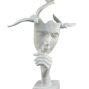 Boyanabilir Polyester Ham Objeler -ÜÇ KUŞLU ADAM MASK 32X20 CM