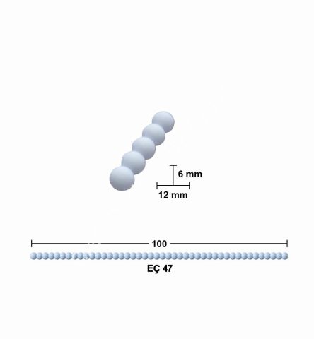 Boyanabilir Çıta&Aplik Objeler -EÇ 47 12 mm 100 cm BONCUK ÇITA