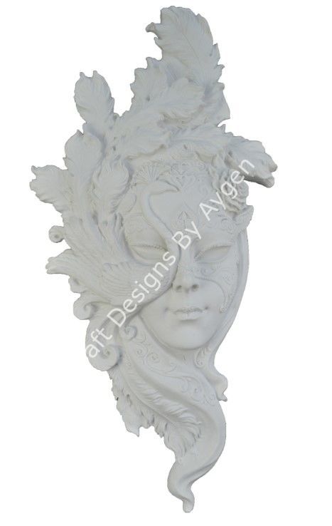 Boyanabilir Polyester Ham Objeler -TAVUSKUŞU MASK  30X15