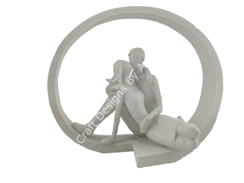 Boyanabilir Polyester Ham Objeler -ÇEMBER İÇİNDE SEVGİLİLER 22X27 CM