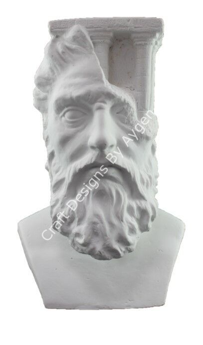Boyanabilir Polyester Ham Objeler -OLIMPOSLU ZEUS BÜST 40X28 CM