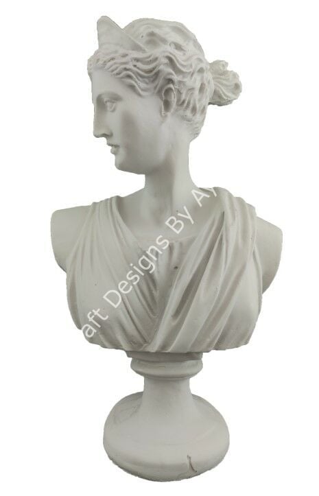 Boyanabilir Polyester Ham Objeler -KAİDELİ SOLA BAKAN KADIN BÜST 32X20 CM