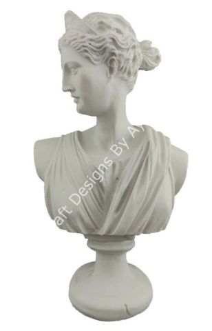 Boyanabilir Polyester Ham Objeler -KAİDELİ SOLA BAKAN KADIN BÜST 32X20 CM