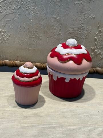 SERAMİK İÇİ SIRLI -  CUPCAKE KAVANOZ SET