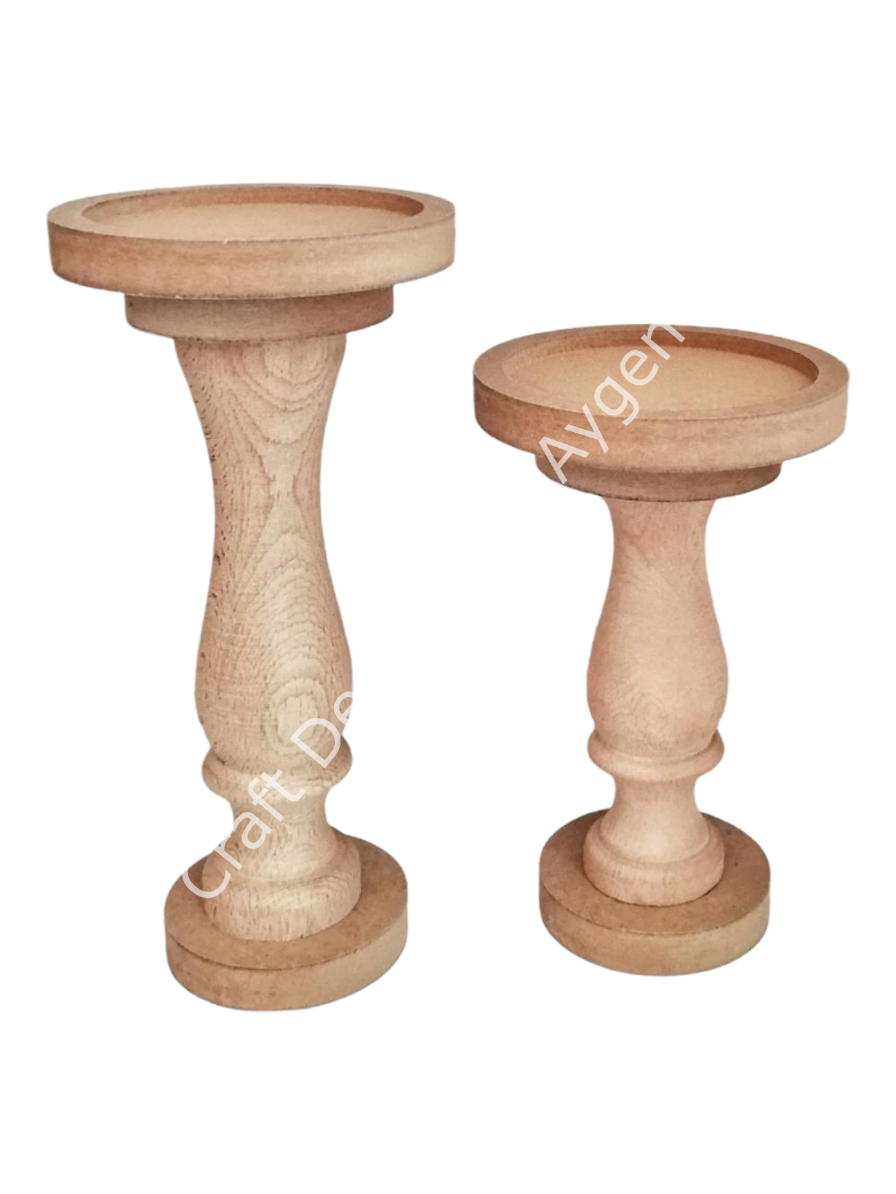 Boyanabilir Ahşap Ham Objeler -ŞAMDAN 2 Lİ SET