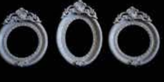 Boyanabilir Polyester Ham Objeler -KÜÇÜK ÜÇLÜ ÇERÇEVE TAKIM (OVAL13,5X9,5CM-YUVARLAK 12,5X10,5 CM)