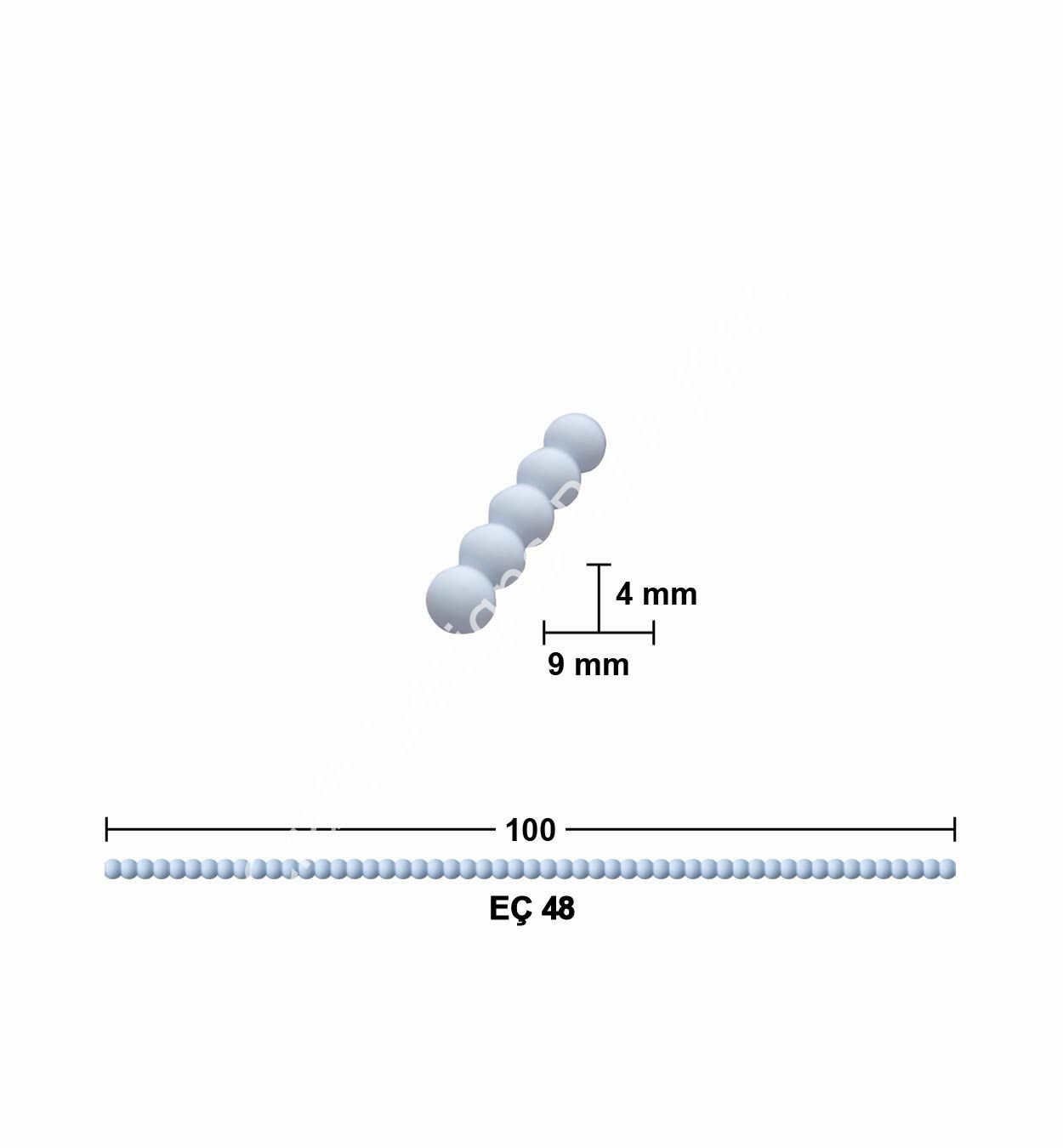 Boyanabilir Çıta&Aplik Objeler -EÇ 48 9 mm 100 cm BONCUK ÇITA
