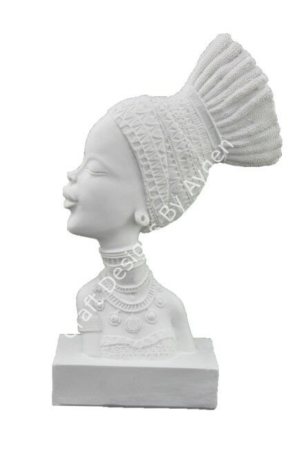 Boyanabilir Polyester Ham Objeler -SOLA BAKAN AFRİKALI KADIN 30X13 CM