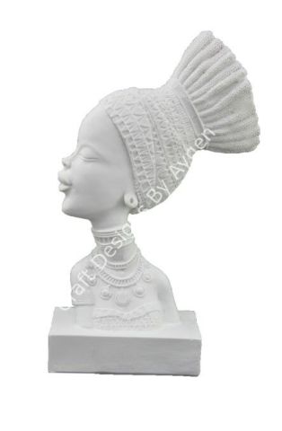 Boyanabilir Polyester Ham Objeler -SOLA BAKAN AFRİKALI KADIN 30X13 CM