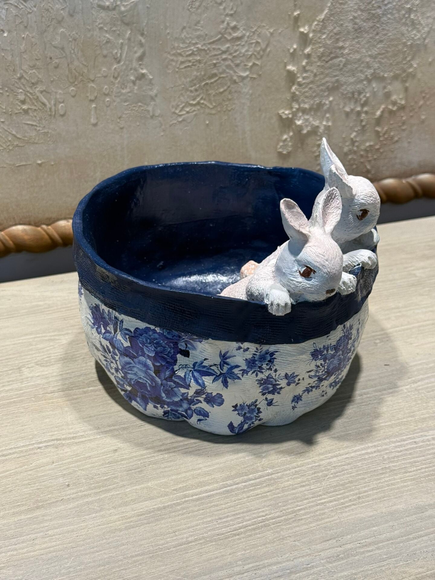 MAVi BEYAZ TAVŞANLI DEKORATİF SEPET | BLUE BLANC COLLECTION