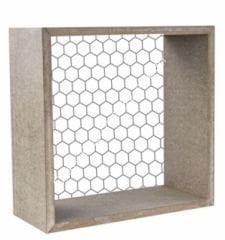 Boyanabilir Ahşap Ham Objeler -TELLİ RAF KÜÇÜK - 30X30X11 CM