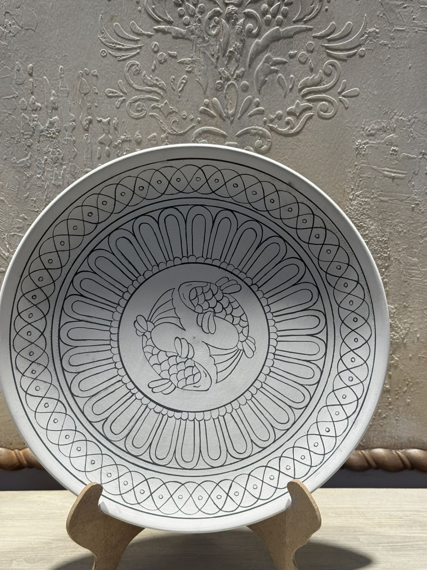 Çini Tahrirli Bisküvi - DERYA 30 CM TABAK