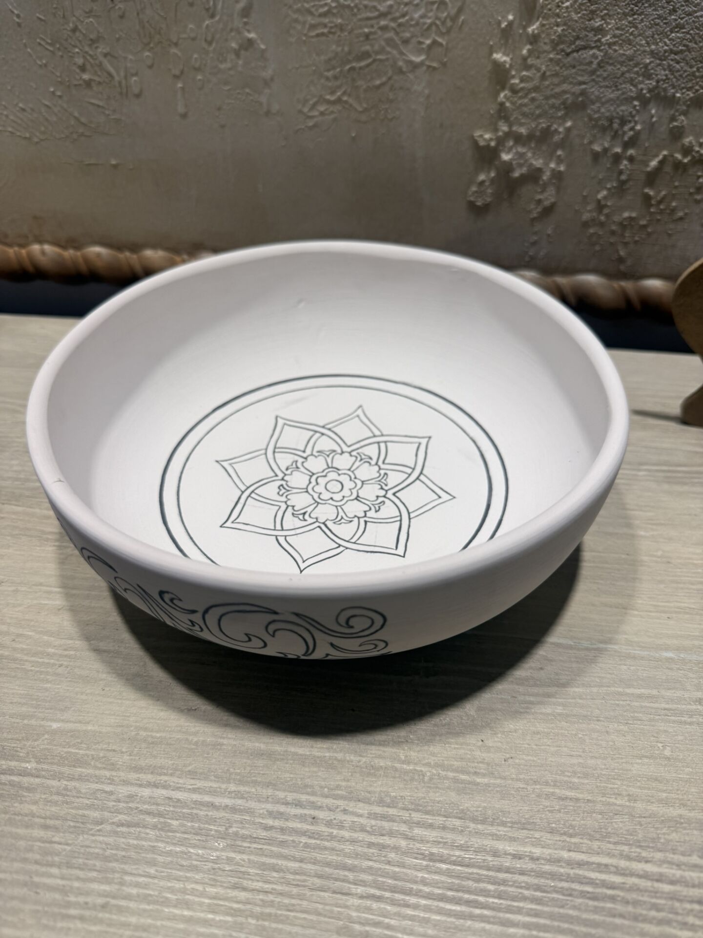 Çini Tahrirli Bisküvi - ŞEMSE KASE 19 CM
