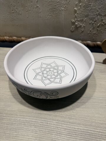 Çini Tahrirli Bisküvi - ŞEMSE KASE 19 CM